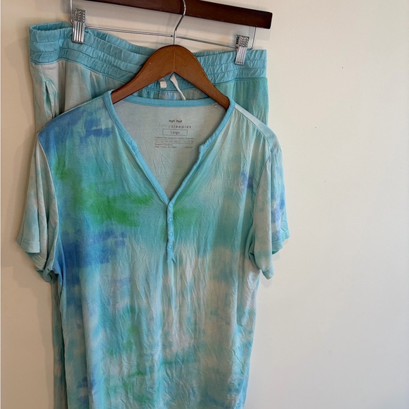 Little Sleepies Tidepool Watercolor Pajama Set Women’s Size Large - Picture 4 of 9